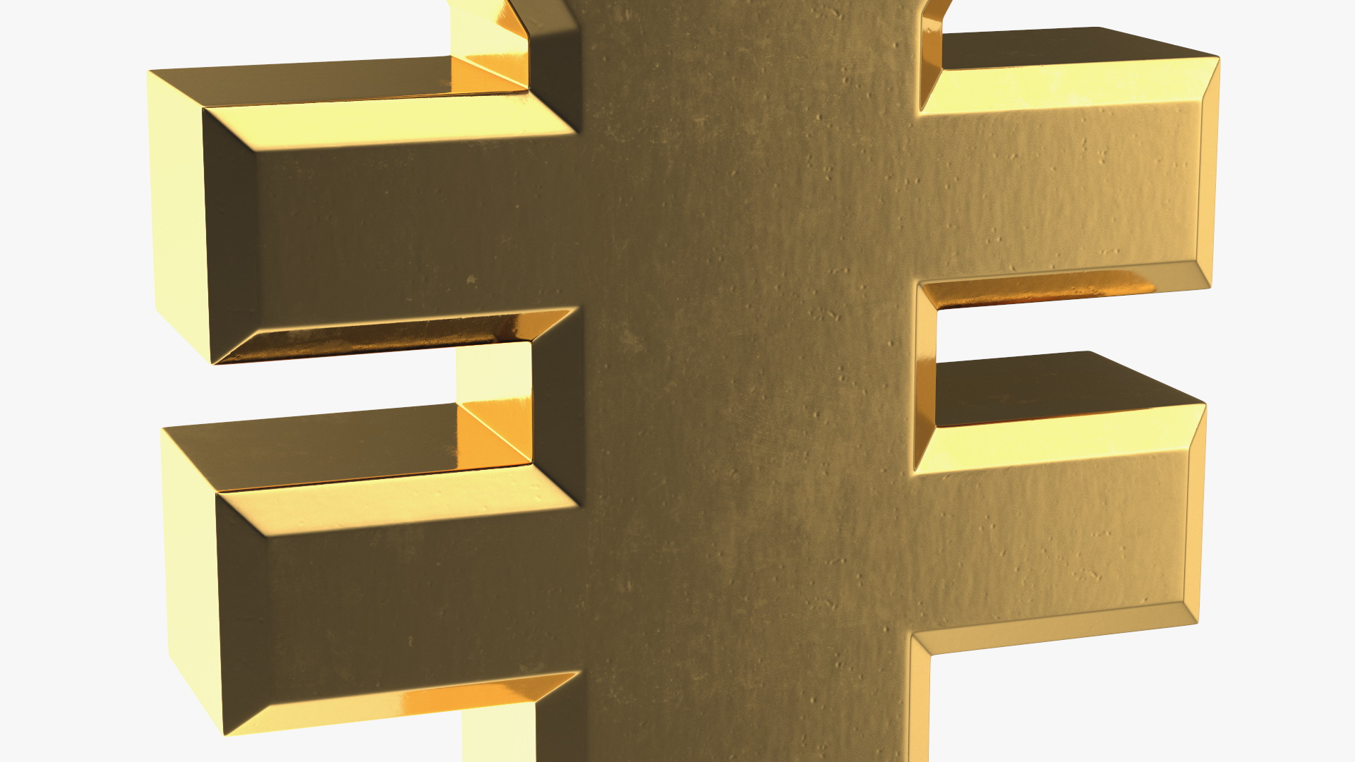 3D Japanese Yen Currency Symbol Gold model