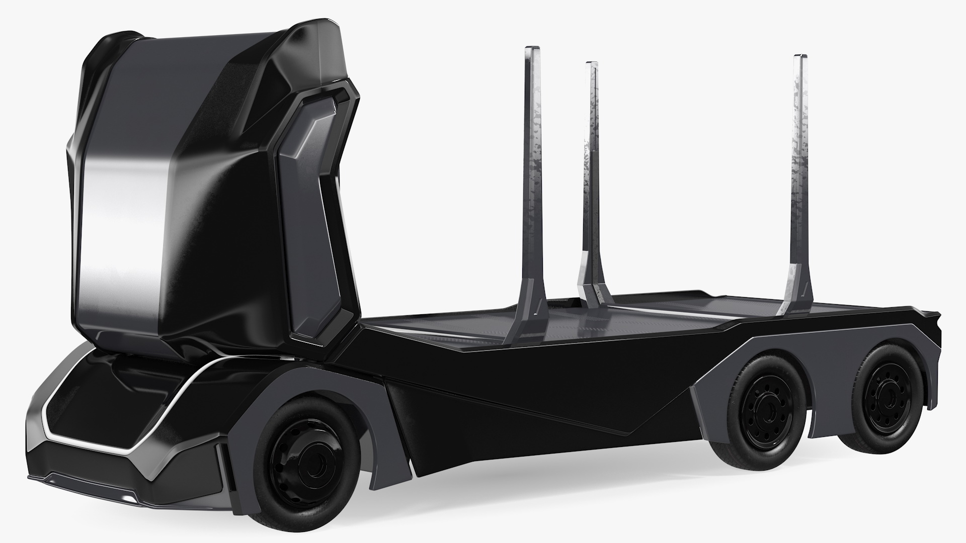 3D model Autonomous Electric Logging Truck Rigged