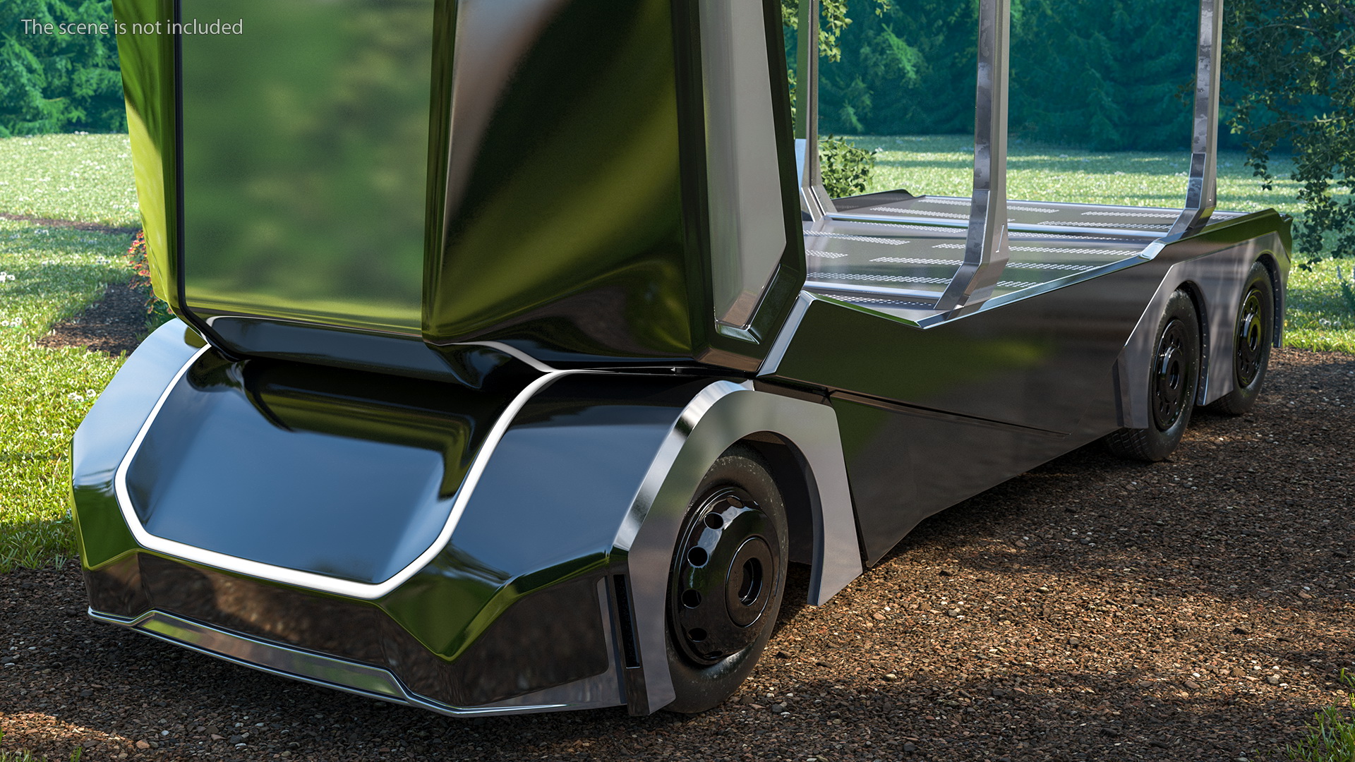 3D model Autonomous Electric Logging Truck Rigged