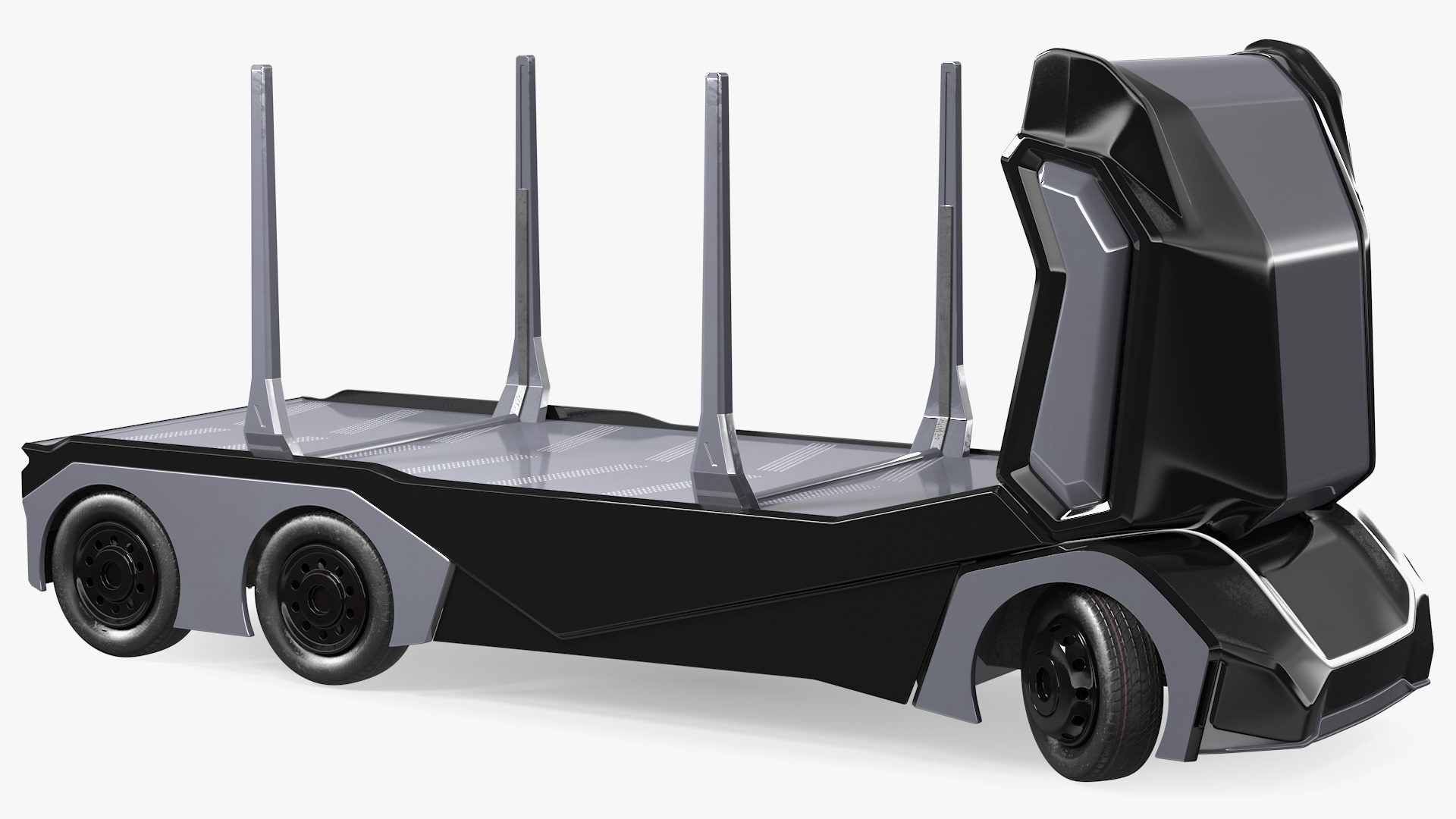 3D model Autonomous Electric Logging Truck Rigged