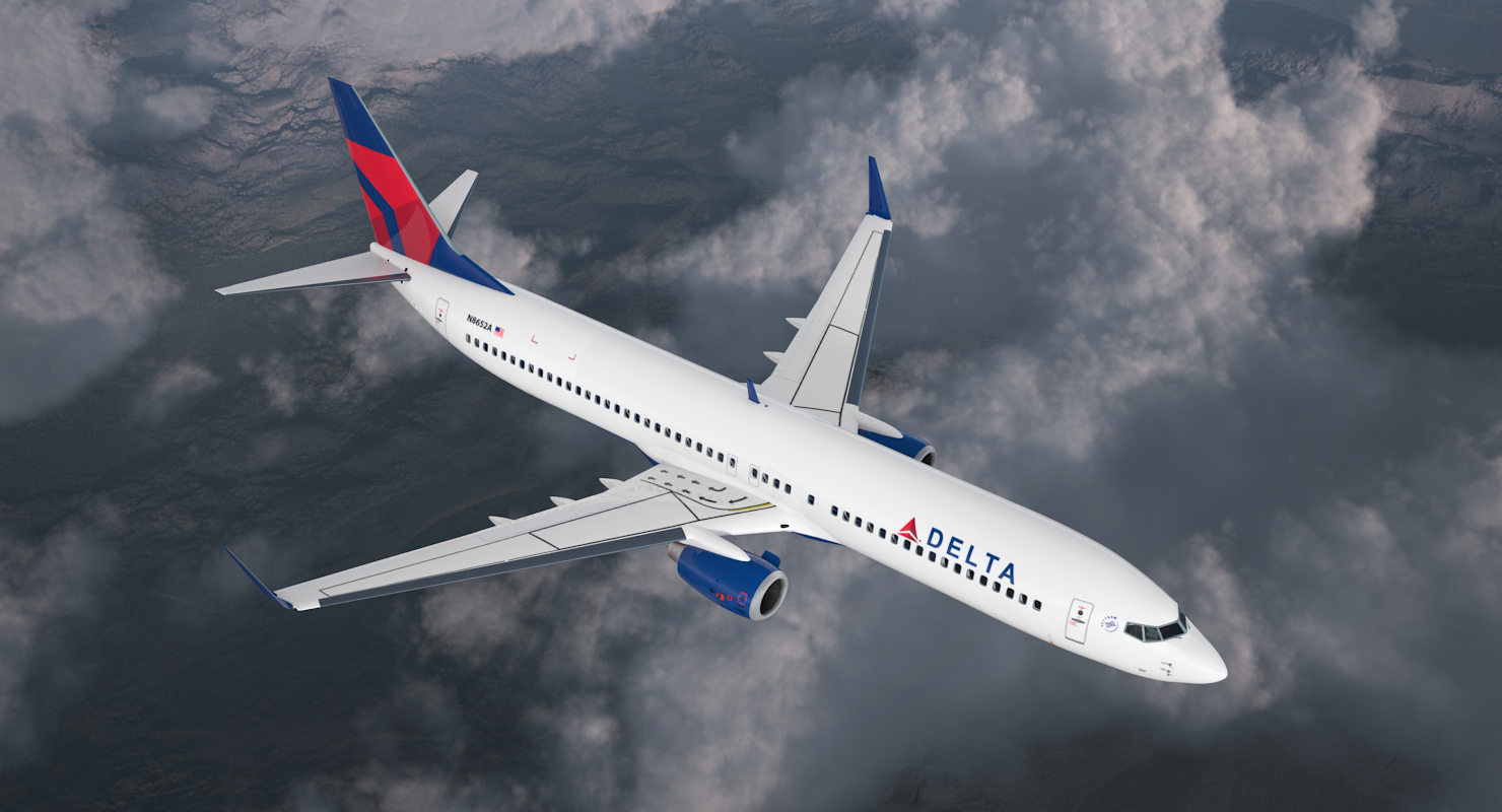 Boeing 737 900 with Interior Delta Air Lines 3D model