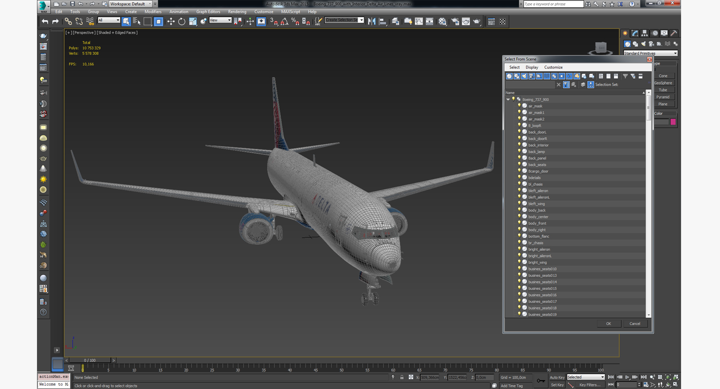 Boeing 737 900 with Interior Delta Air Lines 3D model