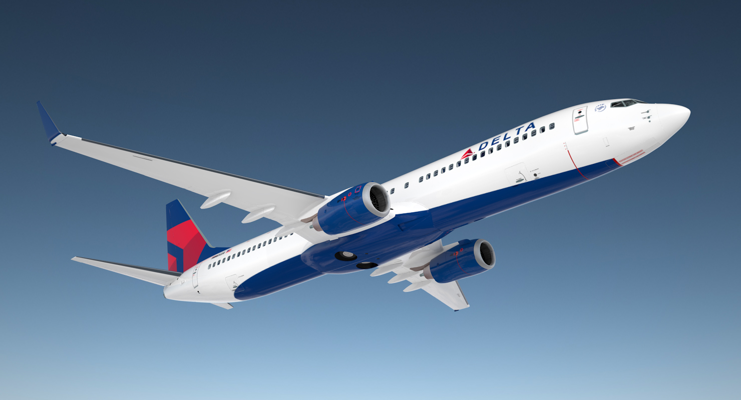 Boeing 737 900 with Interior Delta Air Lines 3D model
