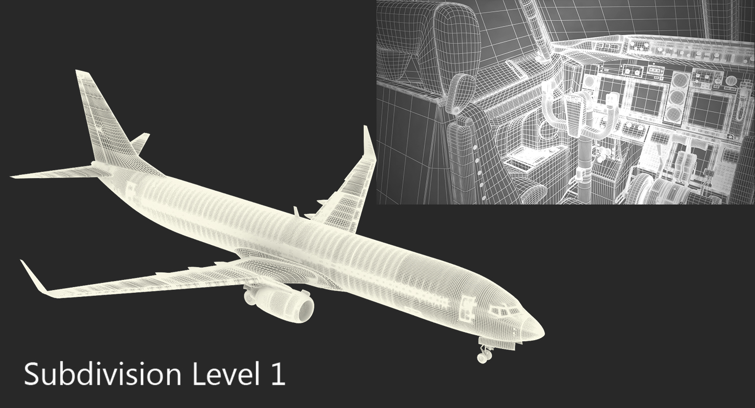 Boeing 737 900 with Interior Delta Air Lines 3D model