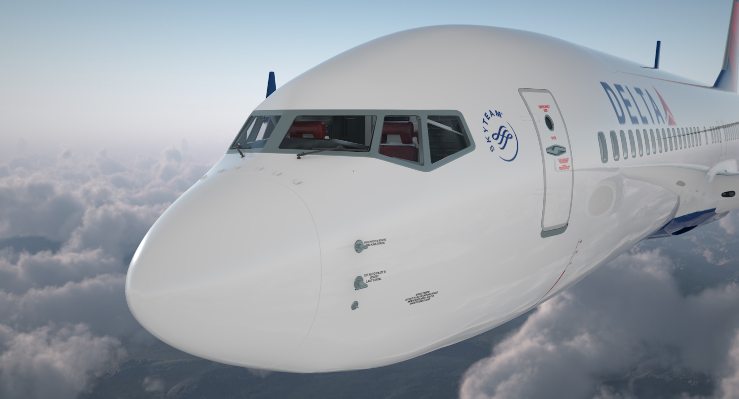 Boeing 737 900 with Interior Delta Air Lines 3D model