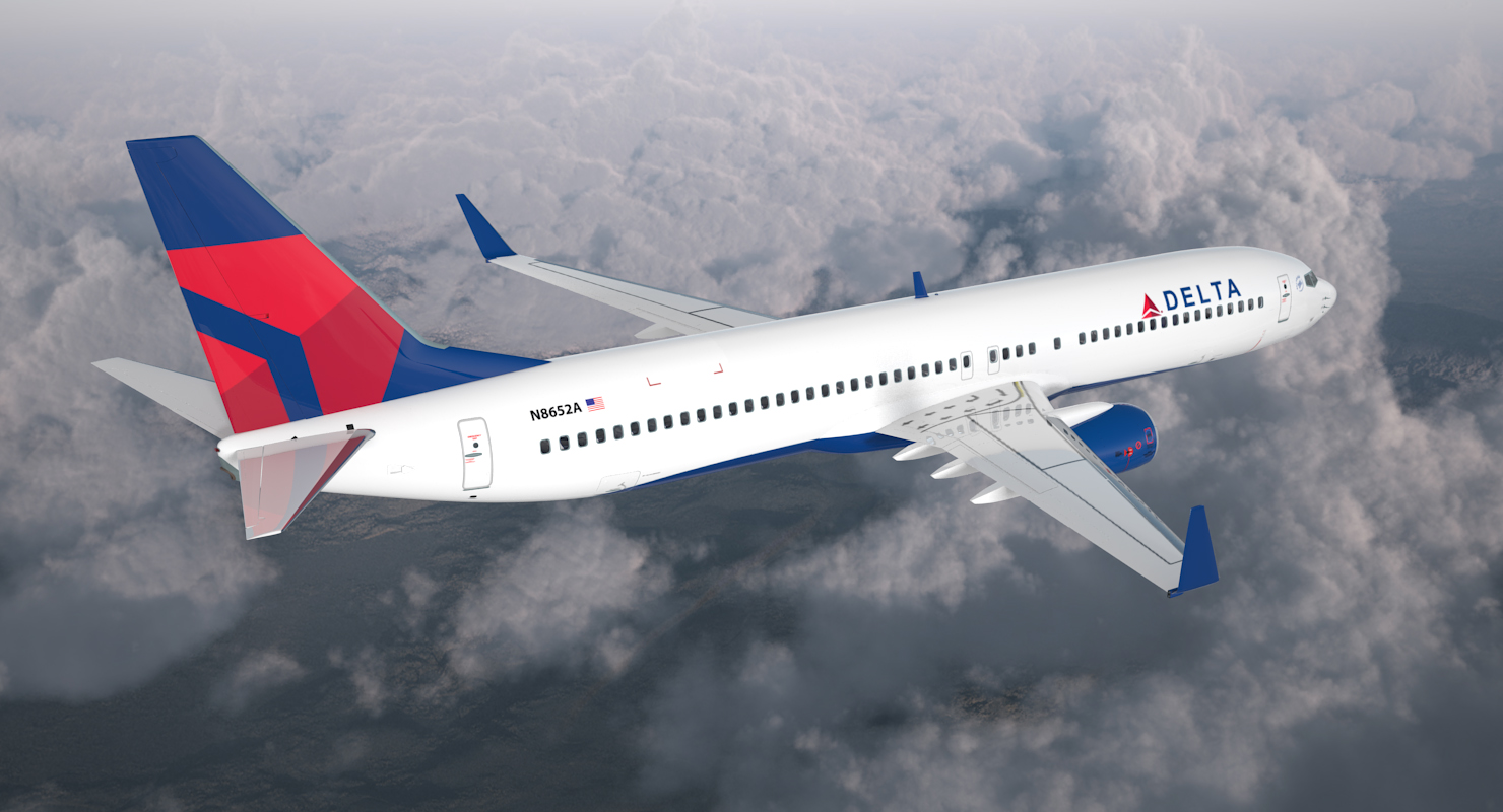 Boeing 737 900 with Interior Delta Air Lines 3D model