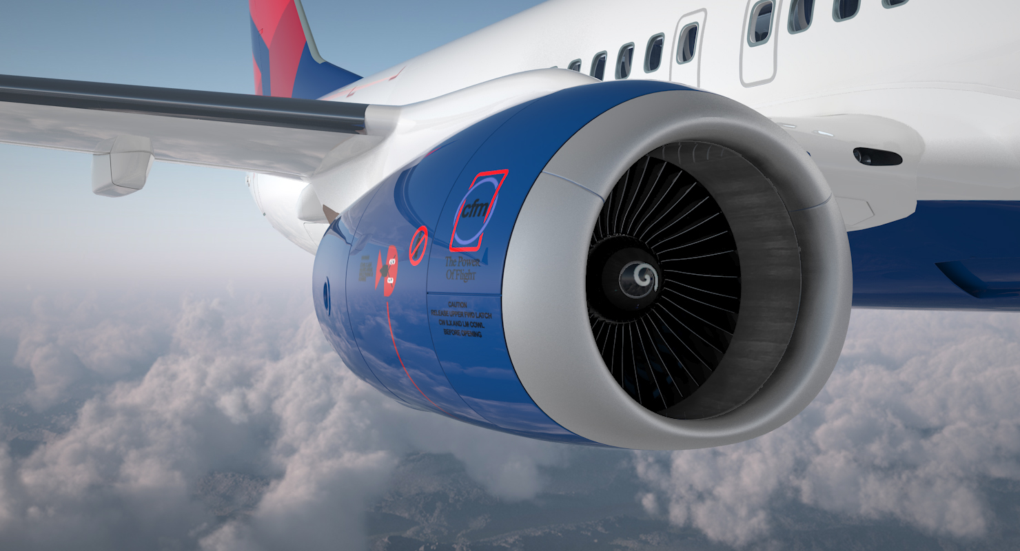 Boeing 737 900 with Interior Delta Air Lines 3D model