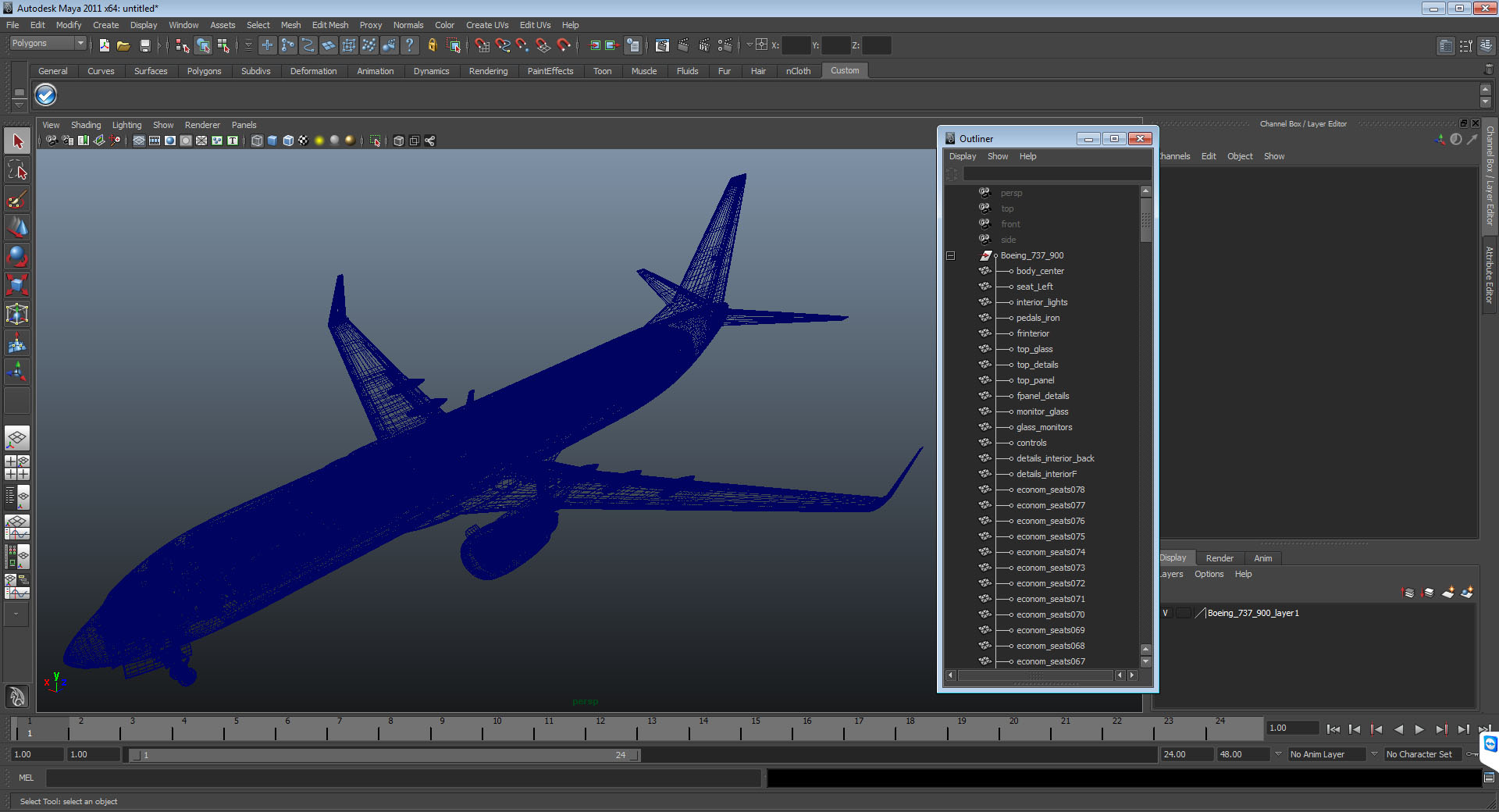 Boeing 737 900 with Interior Delta Air Lines 3D model
