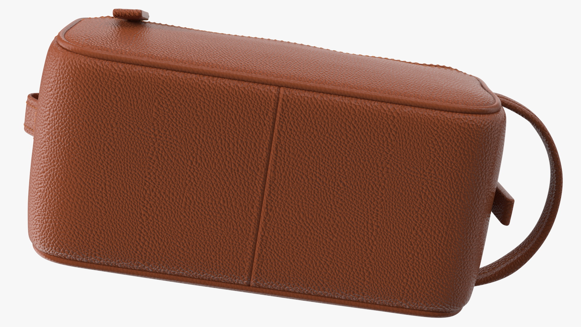 3D Closed Leather Cosmetic Bag Brown model