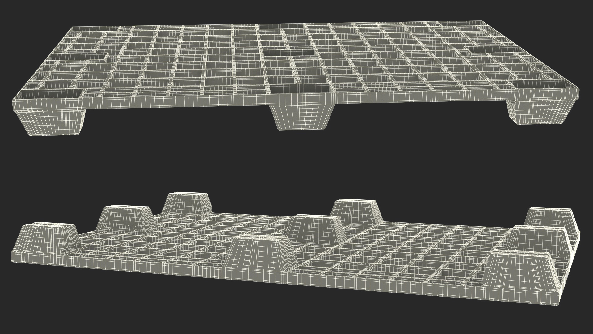 Floor Stacking Plastic Pallet 3D model