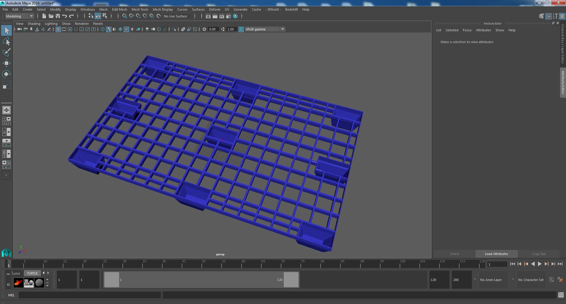 Floor Stacking Plastic Pallet 3D model