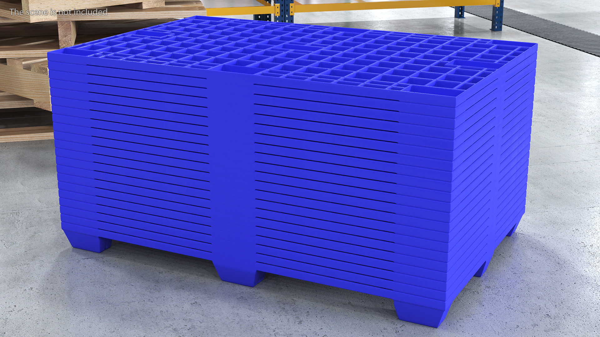 Floor Stacking Plastic Pallet 3D model