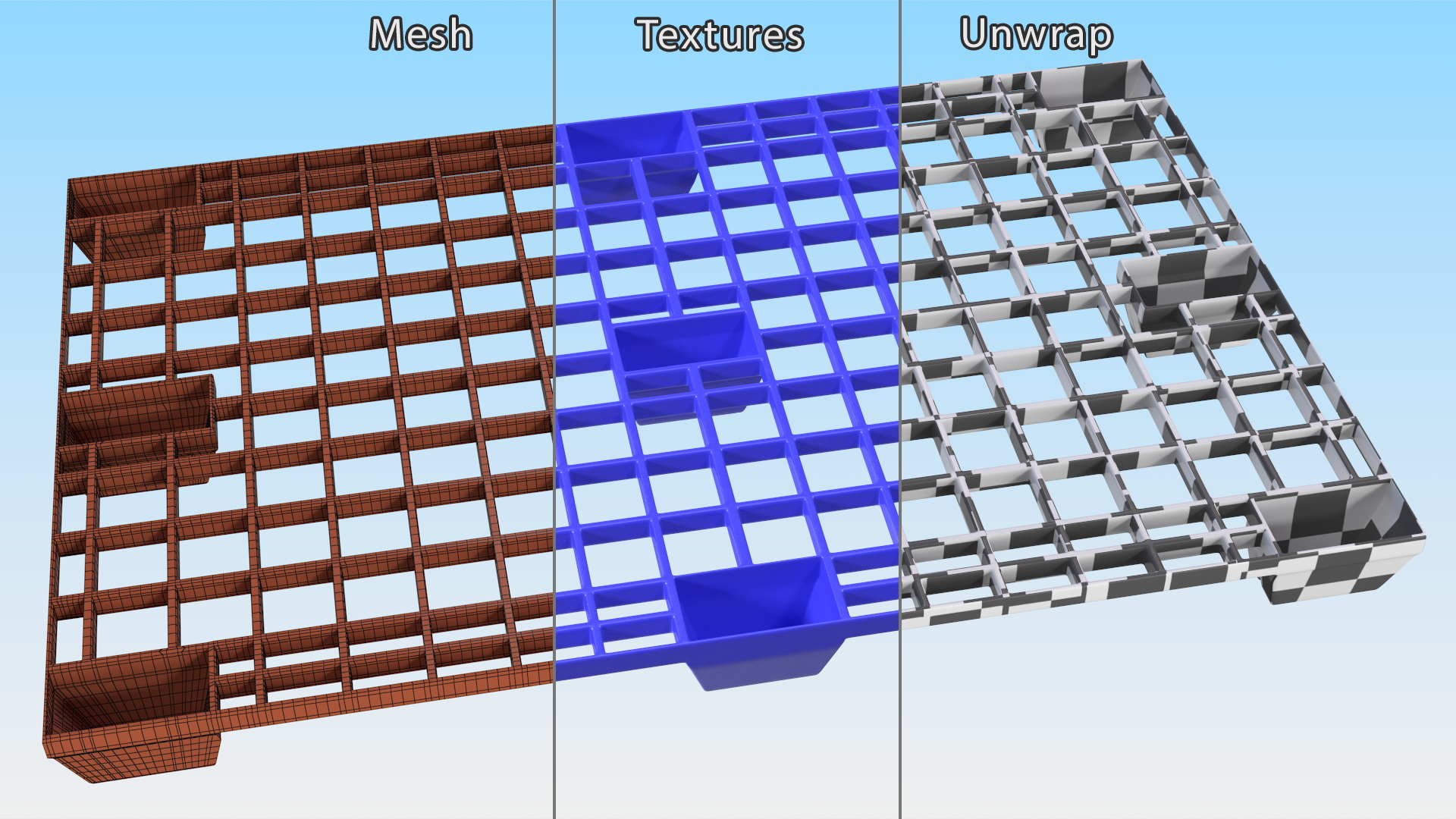 Floor Stacking Plastic Pallet 3D model