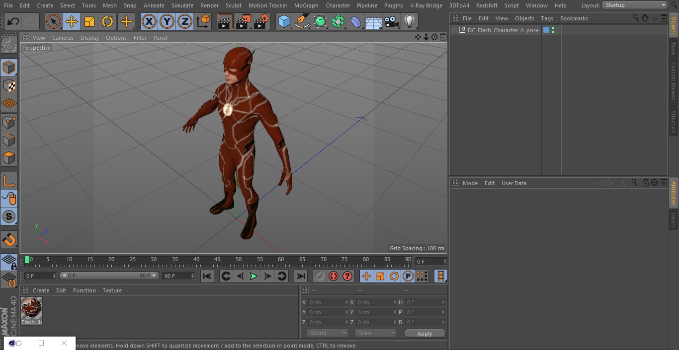 3D model DC Flash Character A-pose