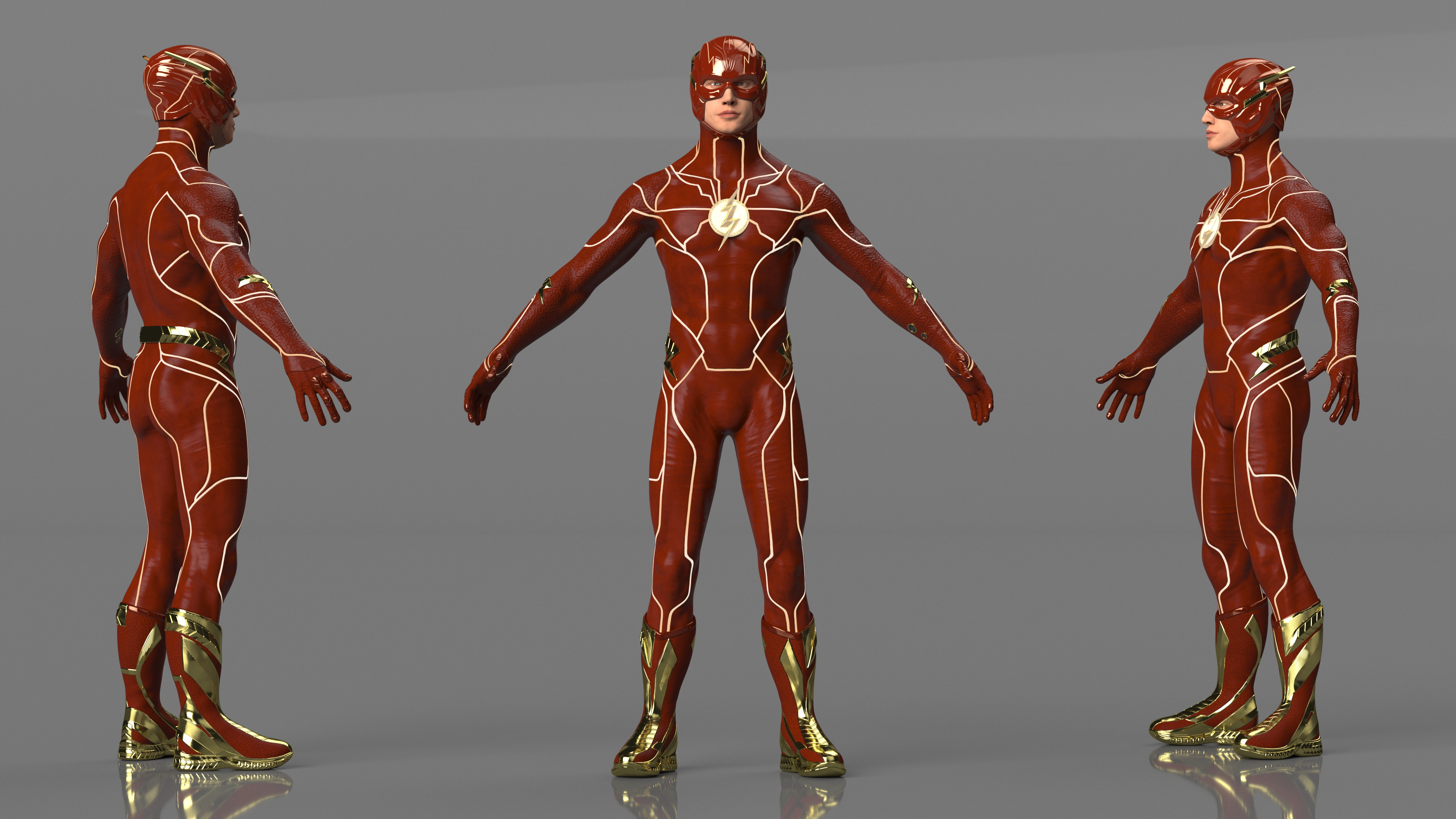 3D model DC Flash Character A-pose