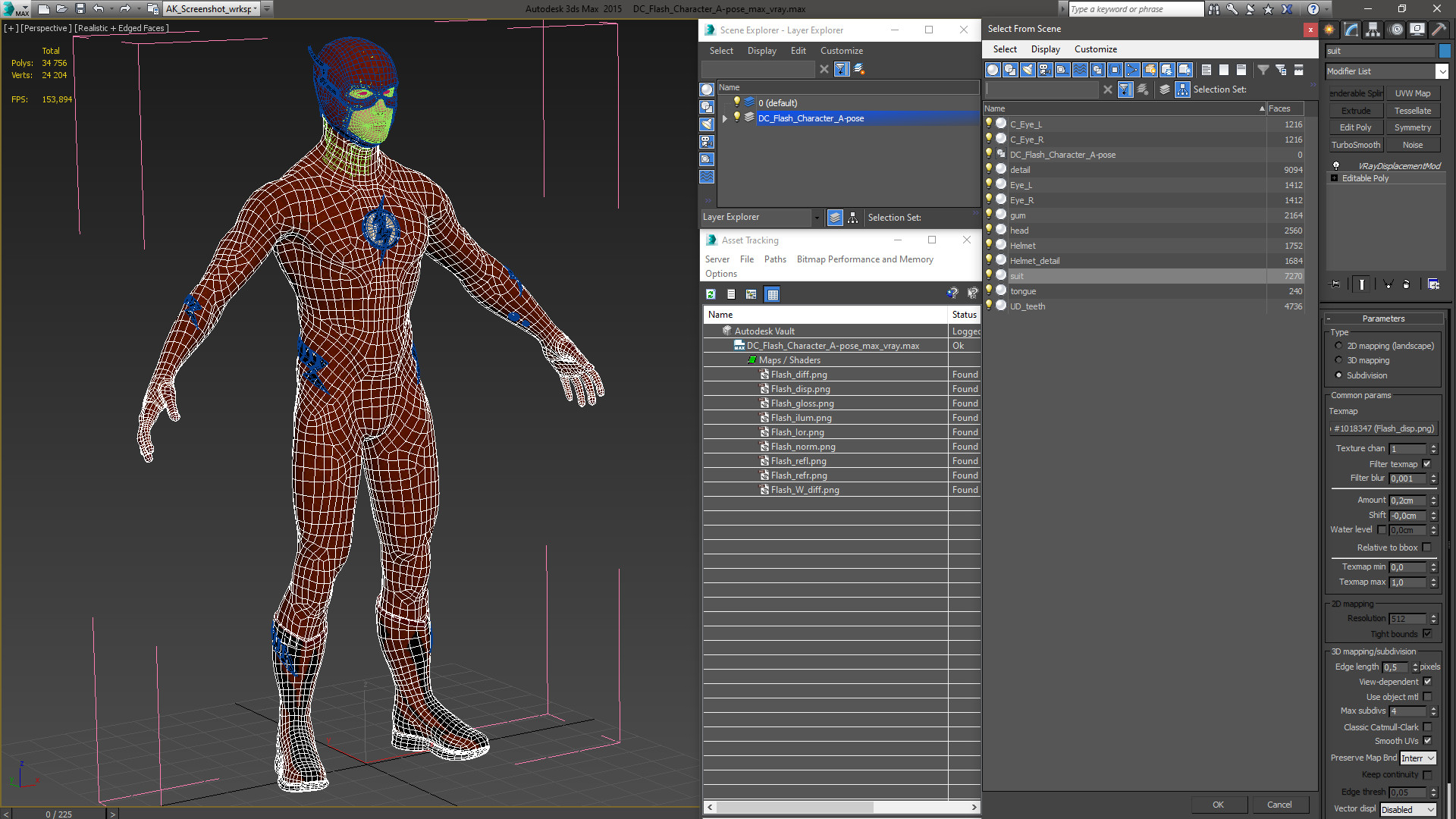 3D model DC Flash Character A-pose