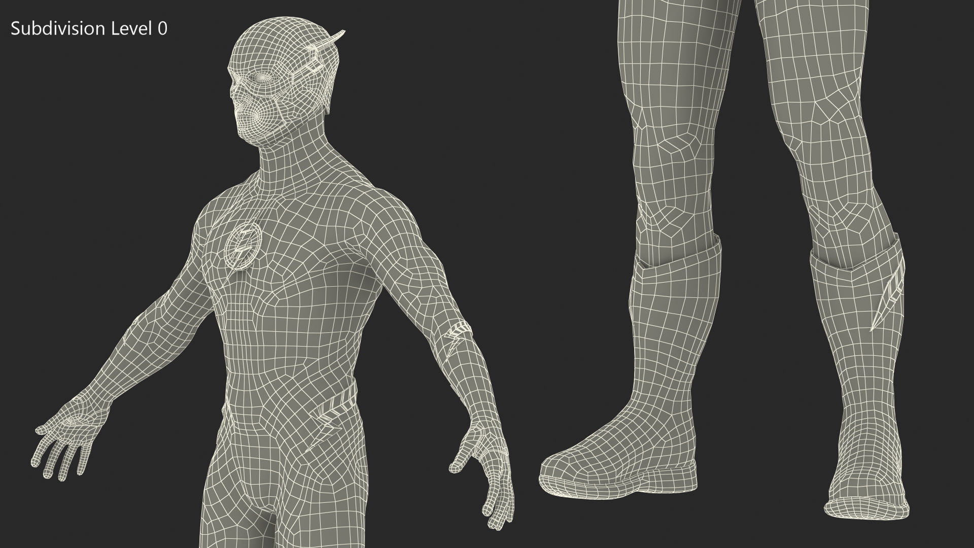 3D model DC Flash Character A-pose