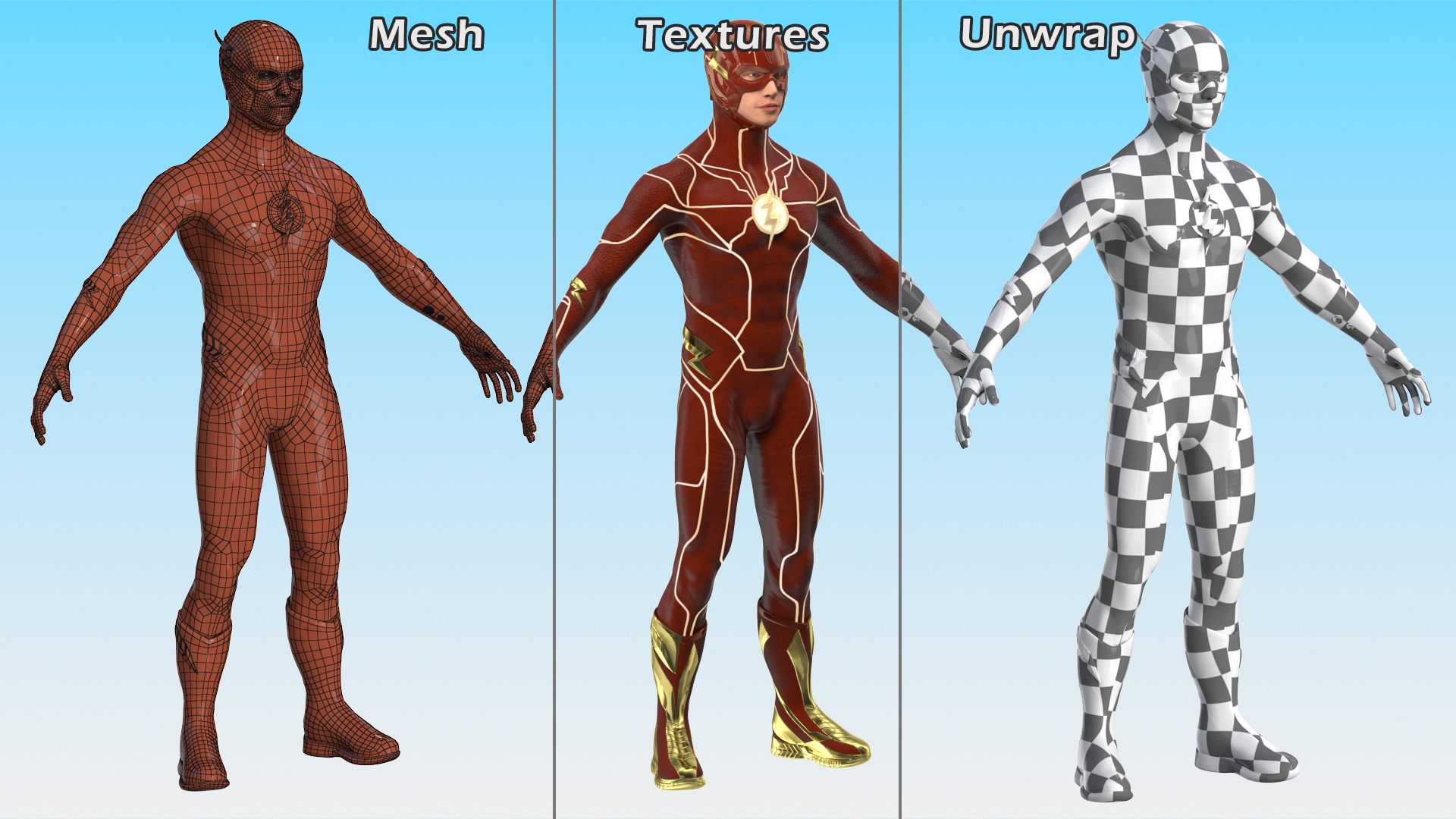 3D model DC Flash Character A-pose