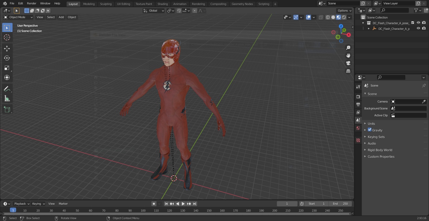 3D model DC Flash Character A-pose