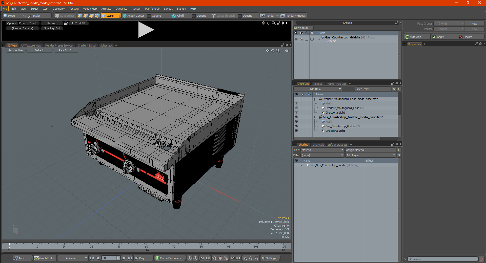 Gas Countertop Griddle 3D