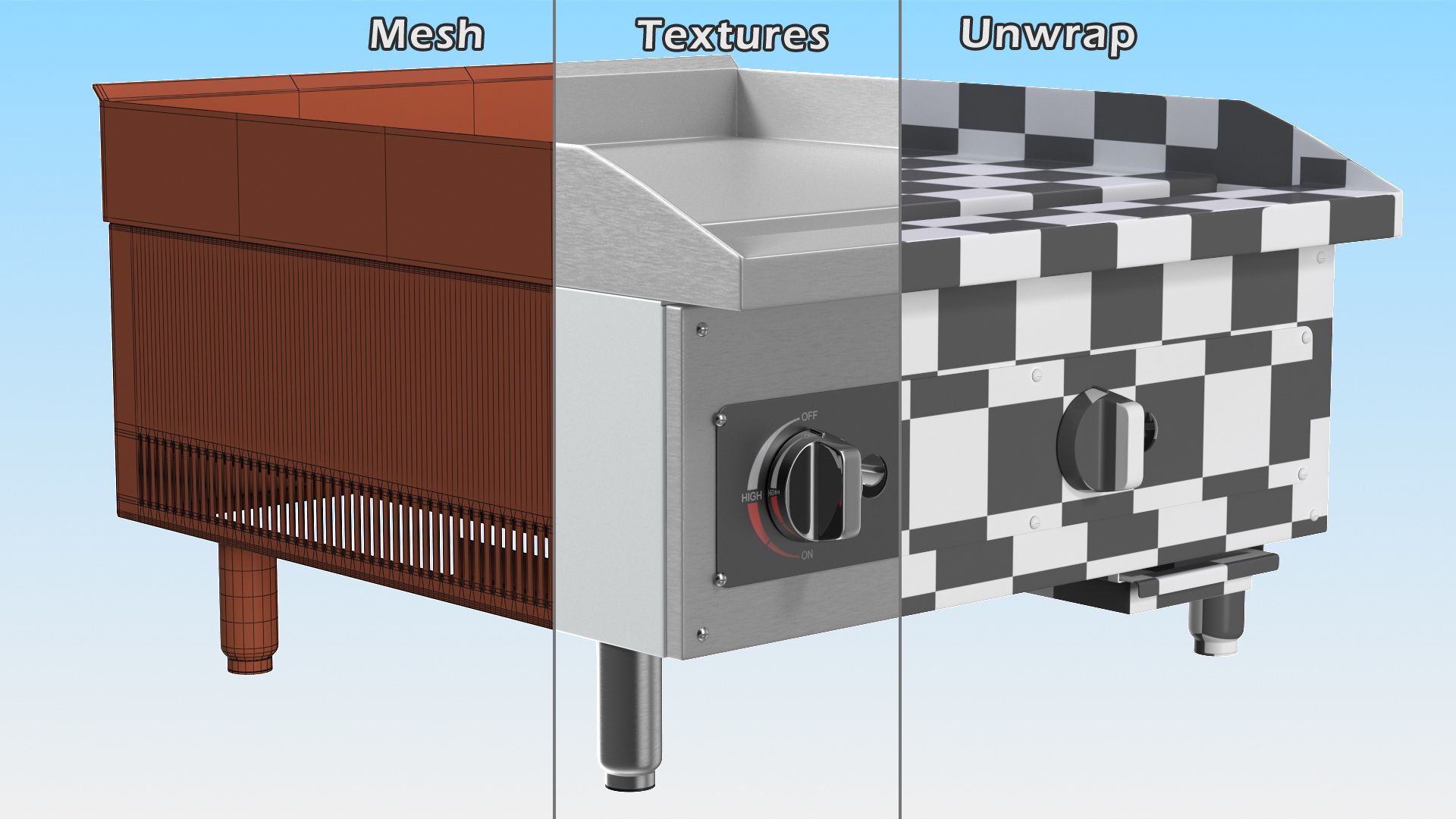 Gas Countertop Griddle 3D