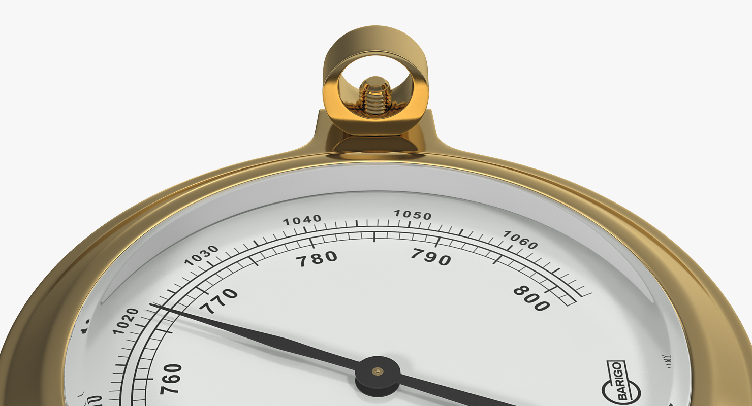 Ships Weather Station with Barometer Clinometer and Clock 3D