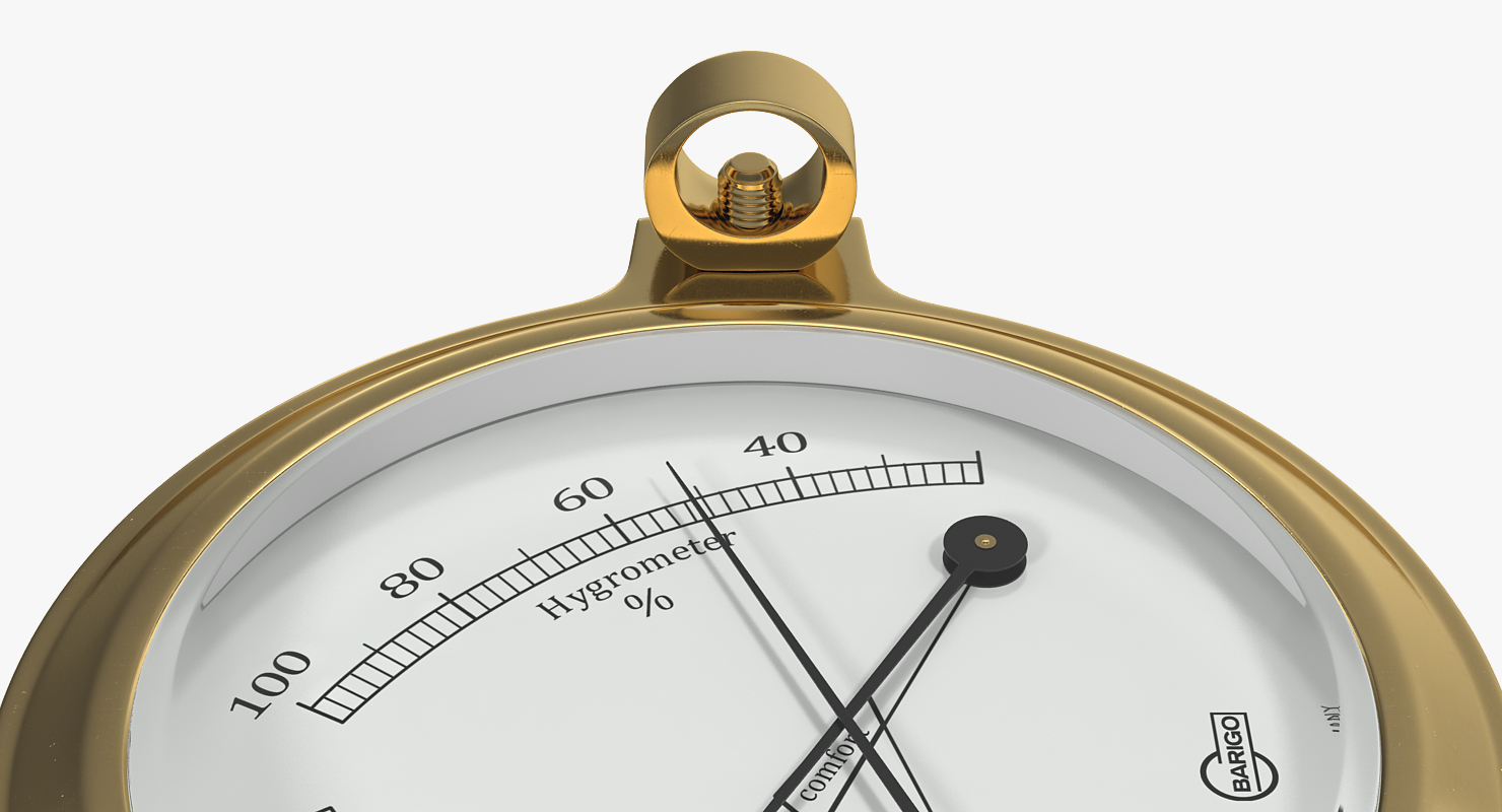 Ships Weather Station with Barometer Clinometer and Clock 3D