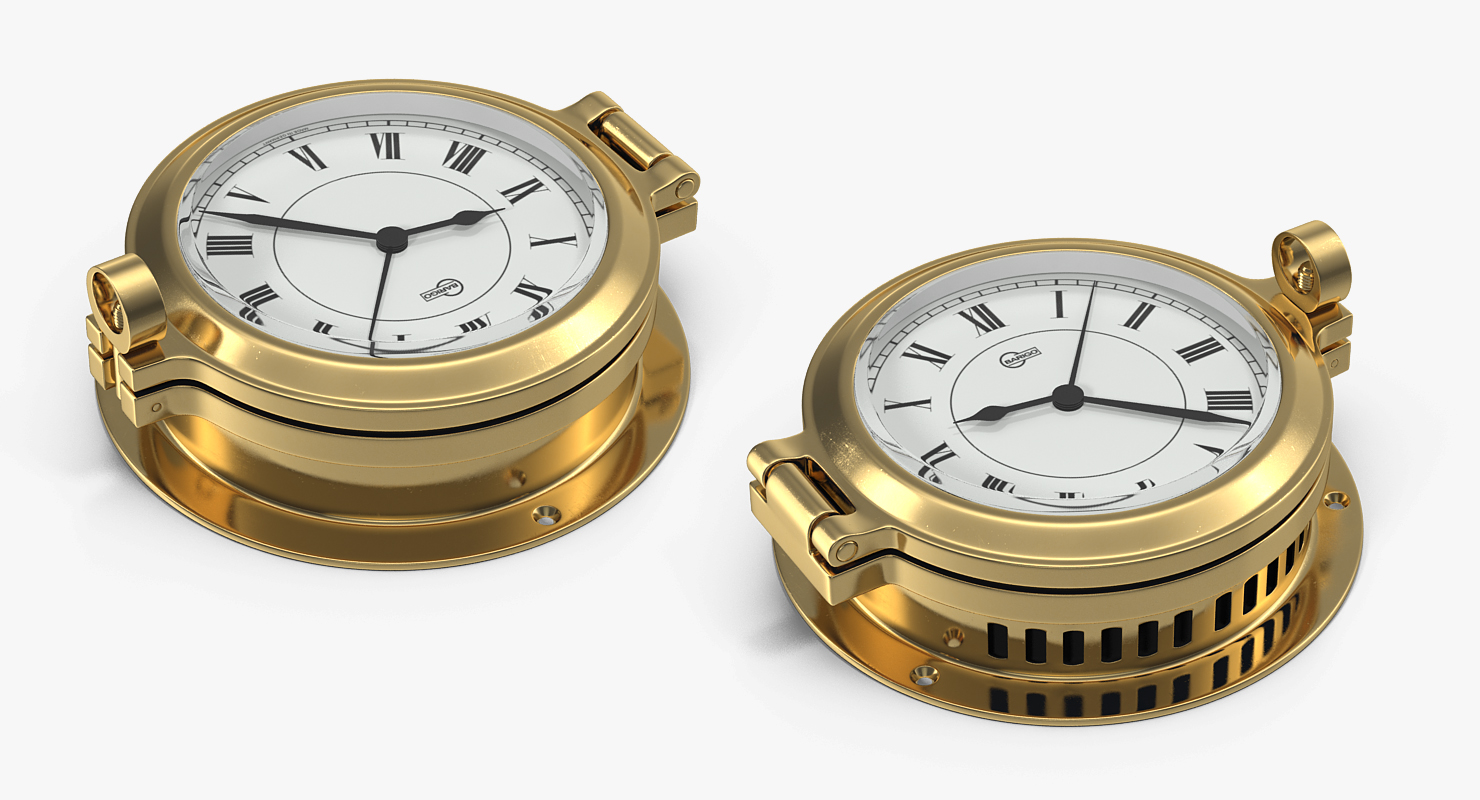Ships Weather Station with Barometer Clinometer and Clock 3D