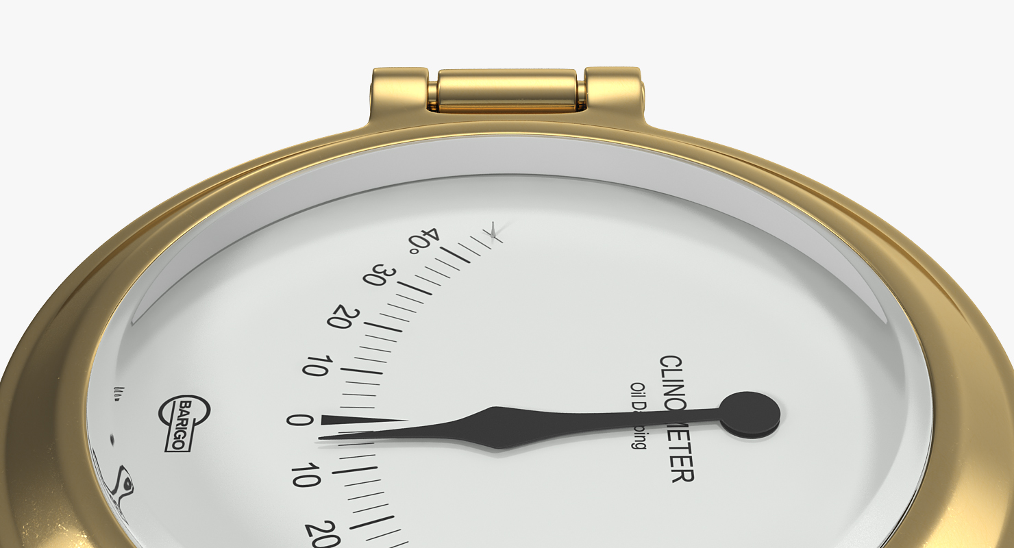 Ships Weather Station with Barometer Clinometer and Clock 3D
