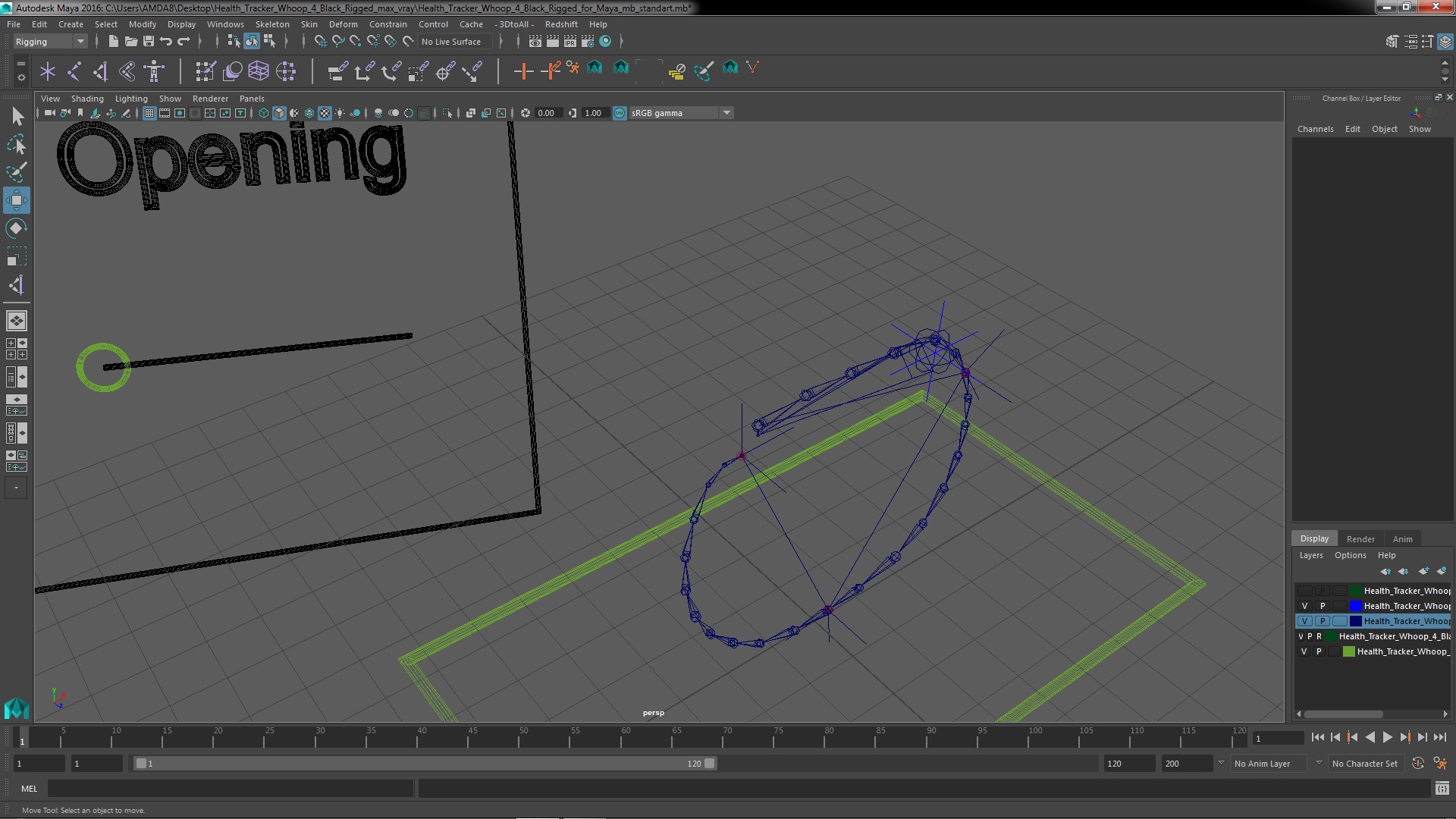 Health Tracker Whoop 4 Black Rigged for Maya 3D model