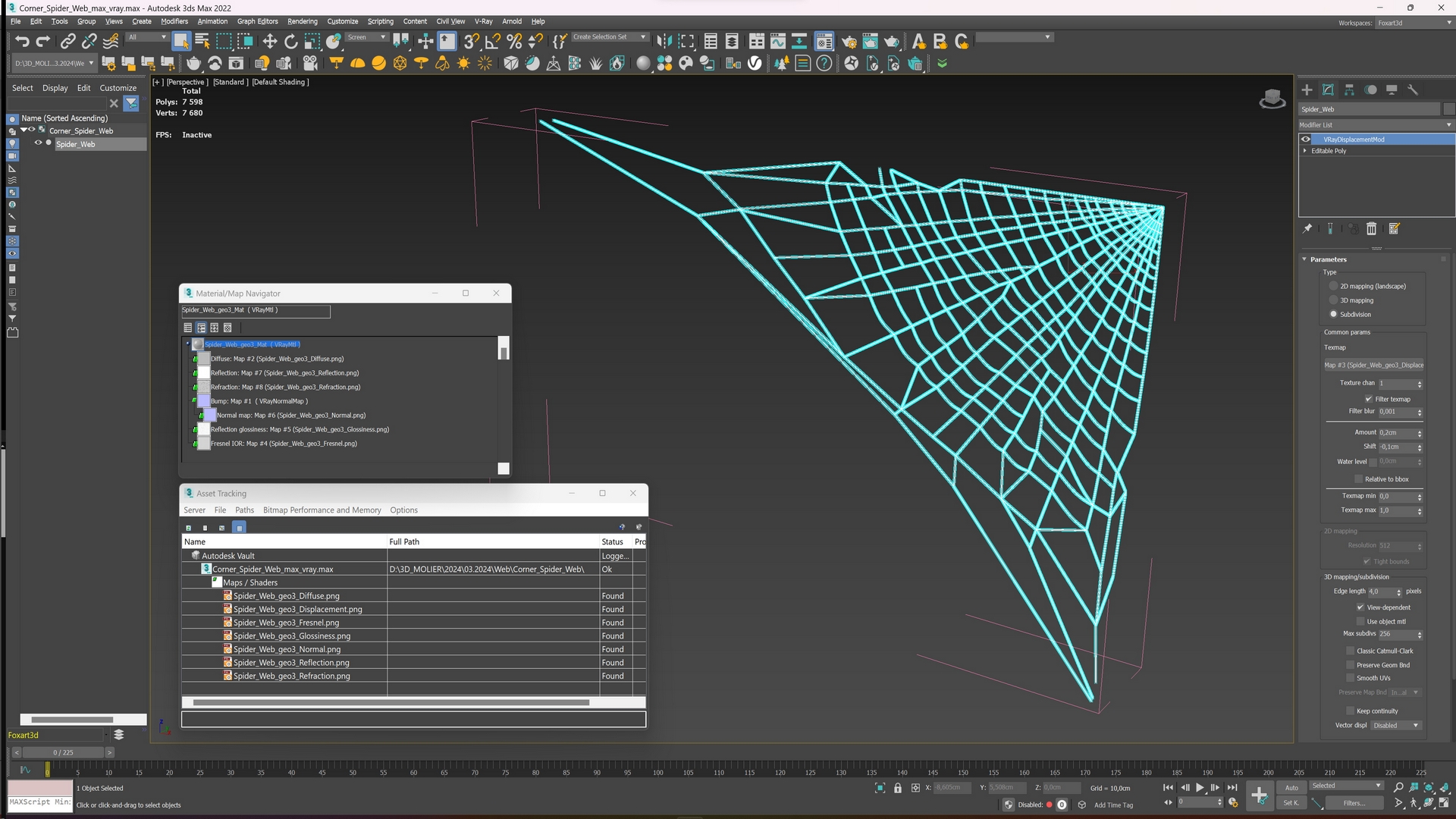 Corner Spider Web 3D