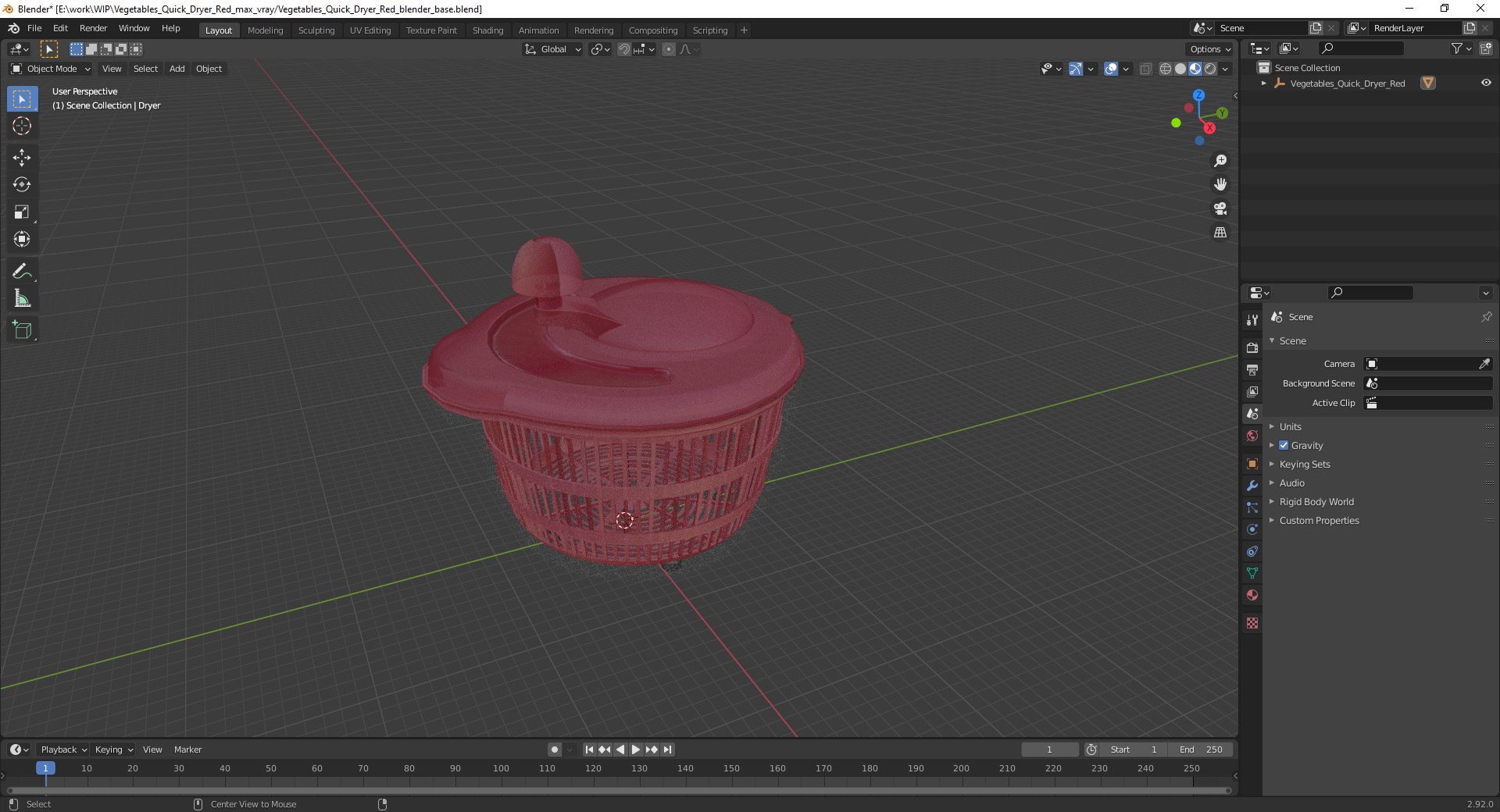3D Vegetables Quick Dryer Red
