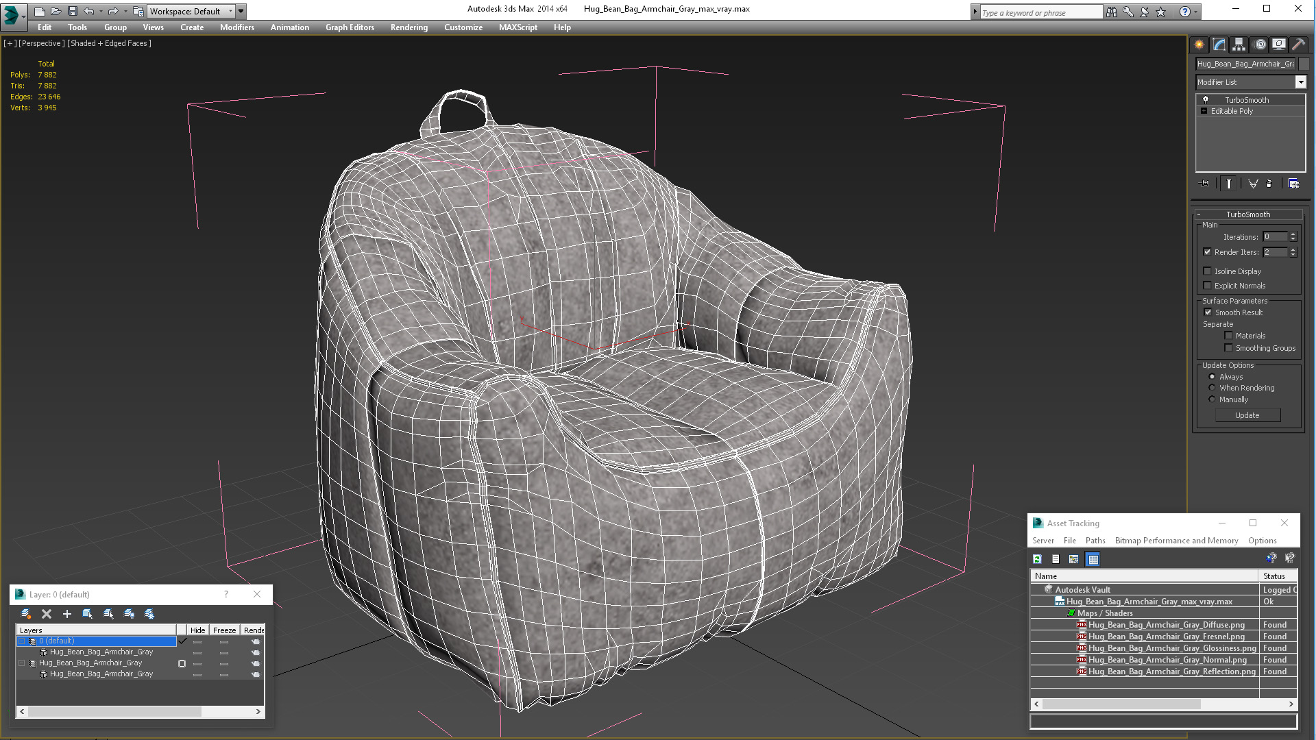 3D Hug Bean Bag Armchair Gray