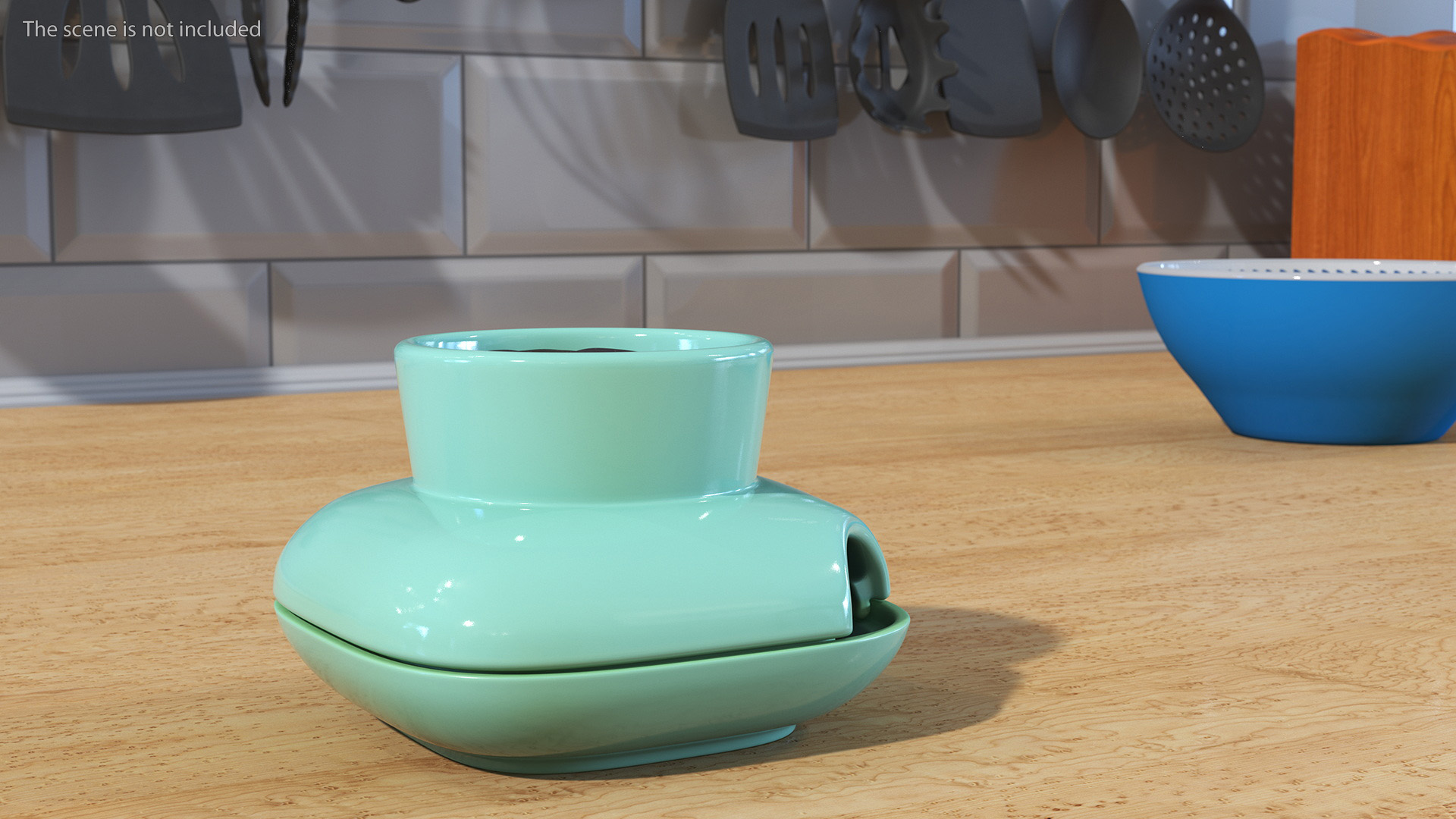 3D Stoneware Single Herb Pot Green