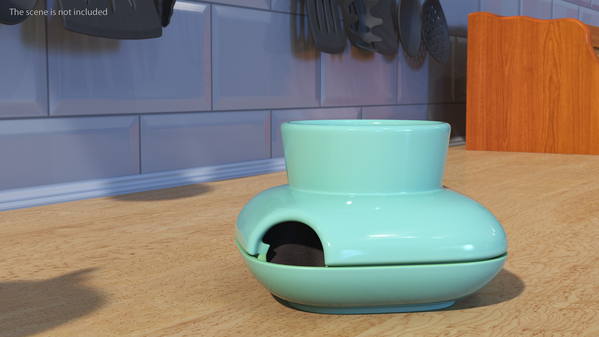 3D Stoneware Single Herb Pot Green
