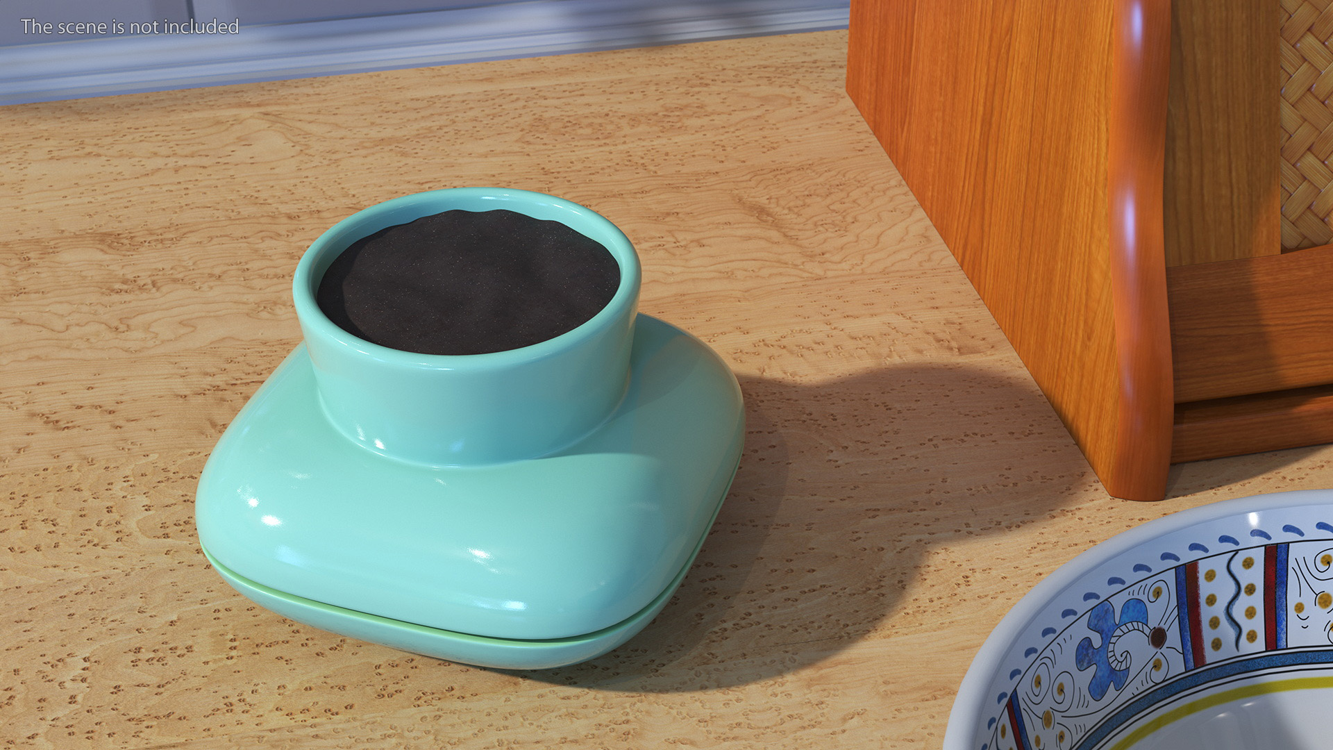 3D Stoneware Single Herb Pot Green