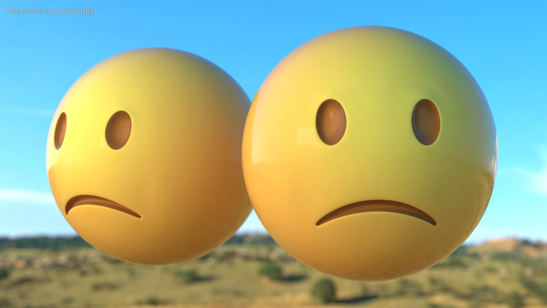 3D Unhappy Emoji model