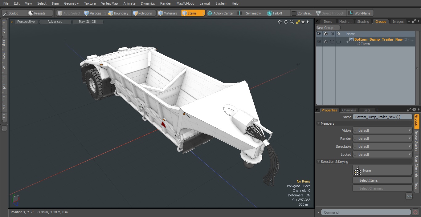 3D Bottom Dump Trailer New model