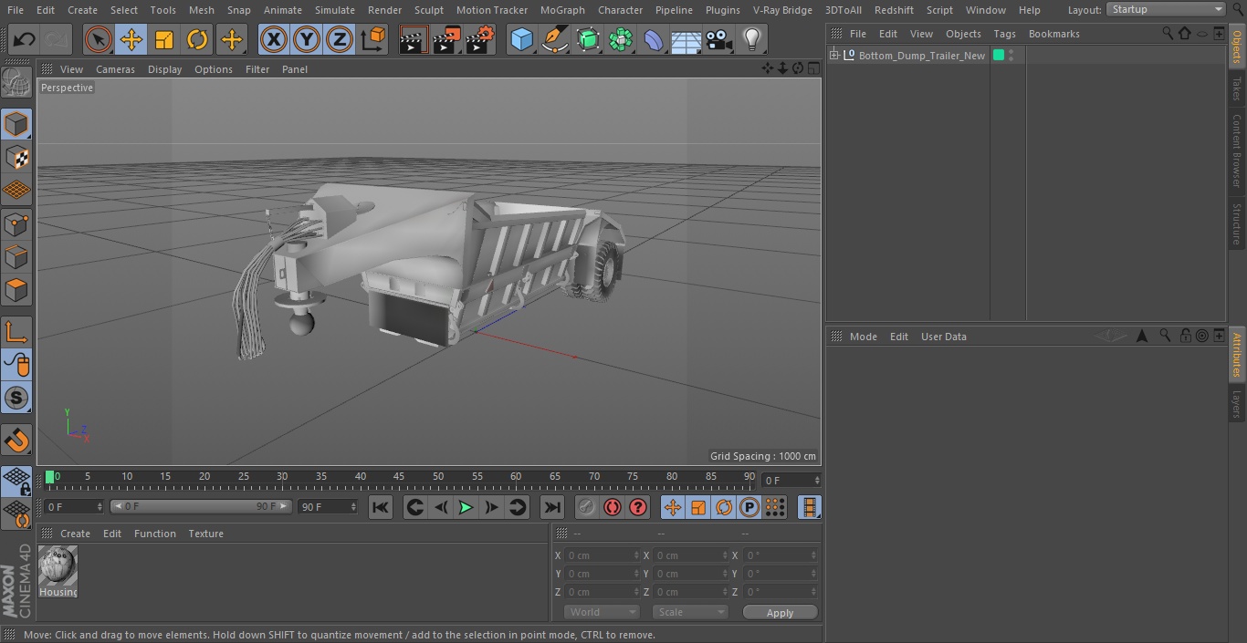 3D Bottom Dump Trailer New model
