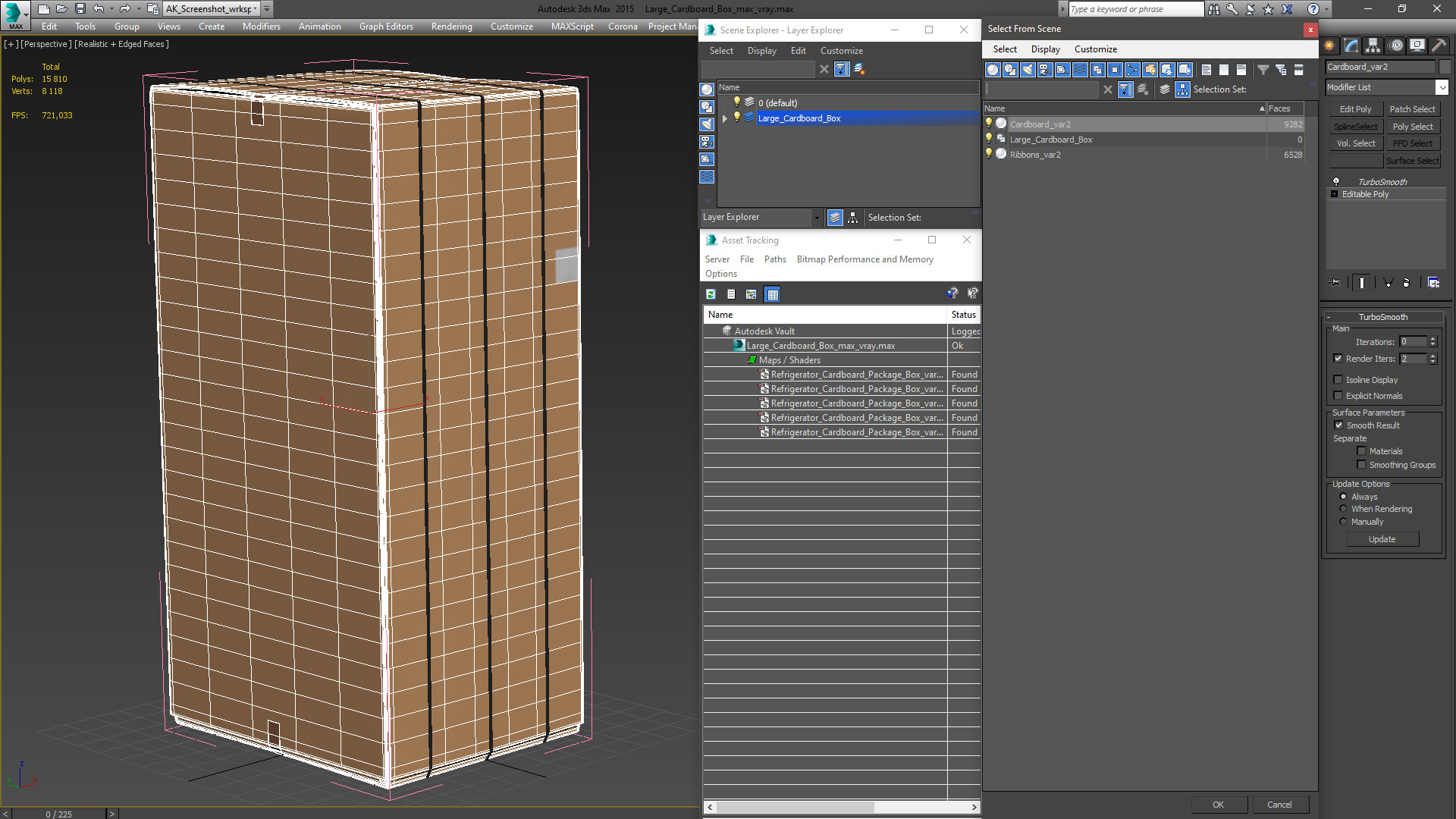 Large Cardboard Box 3D model