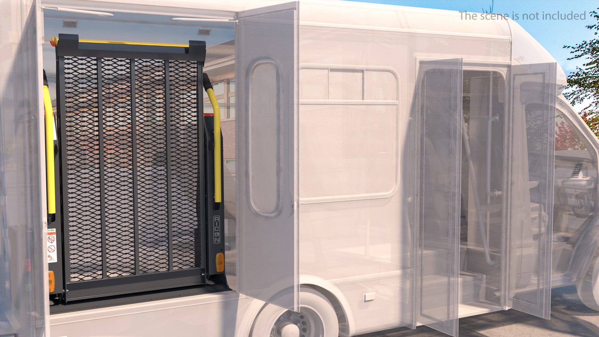 Hydraulic Wheelchair Lift Rigged 3D