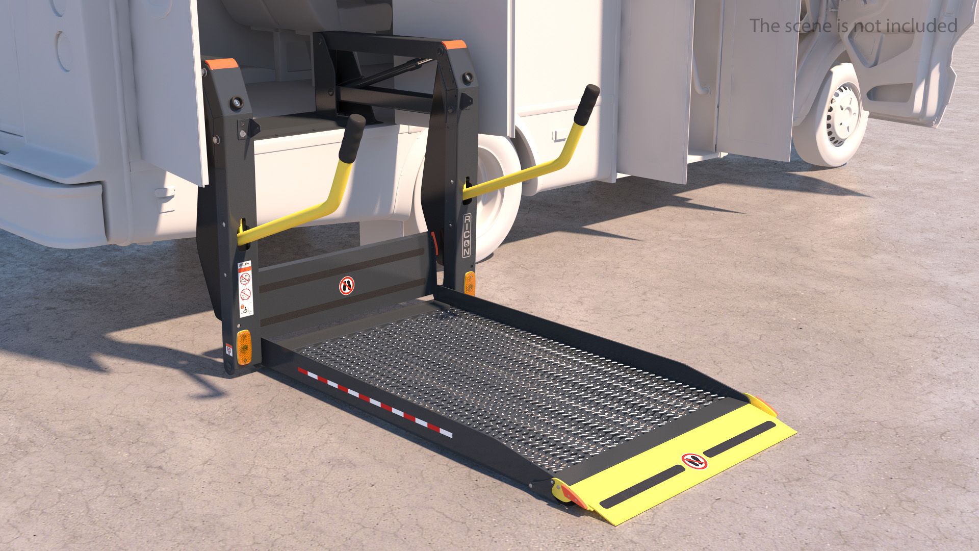 Hydraulic Wheelchair Lift Rigged 3D