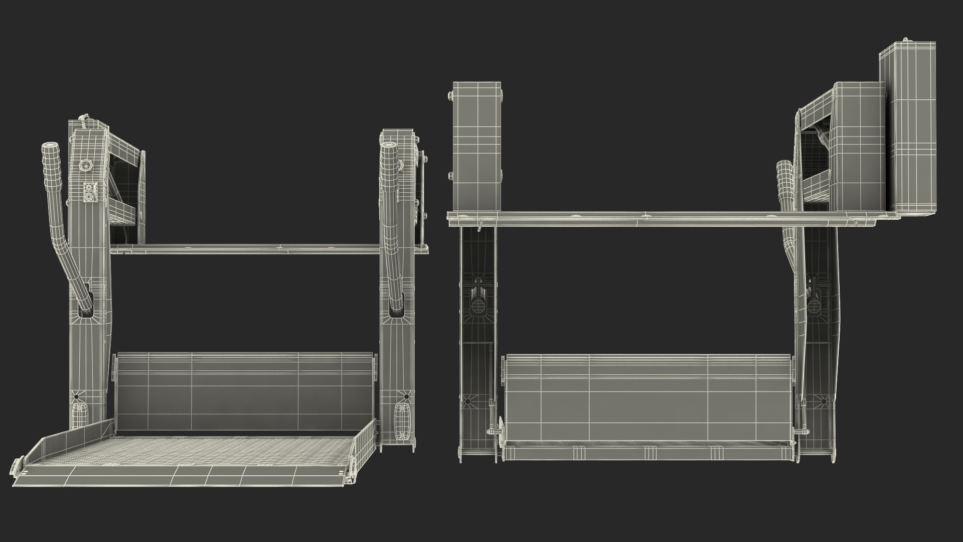 Hydraulic Wheelchair Lift Rigged 3D