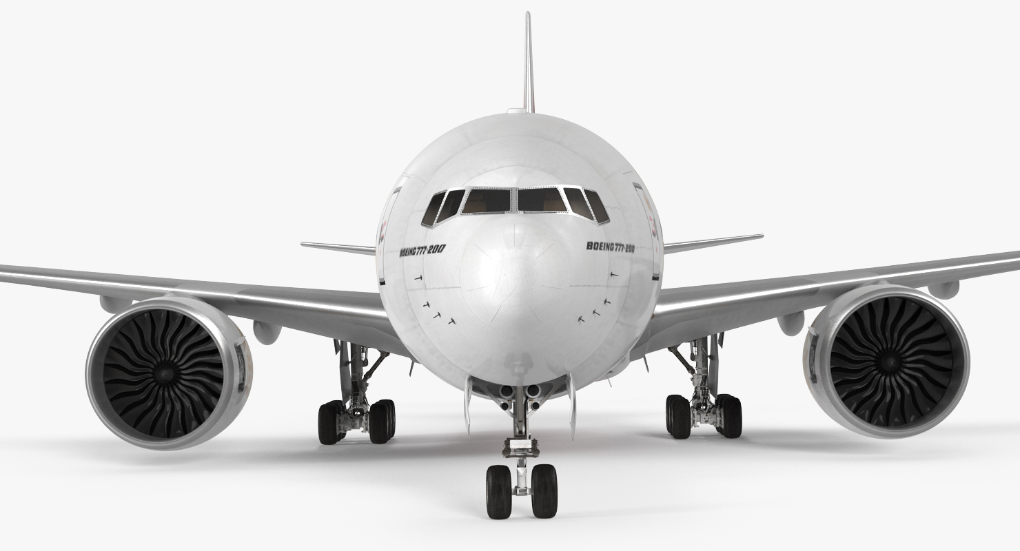Boeing 777 200 Emirates Airlines Rigged 3D model