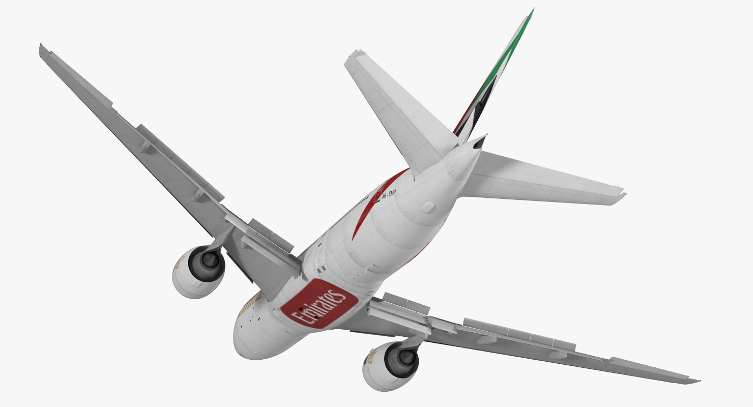Boeing 777 200 Emirates Airlines Rigged 3D model