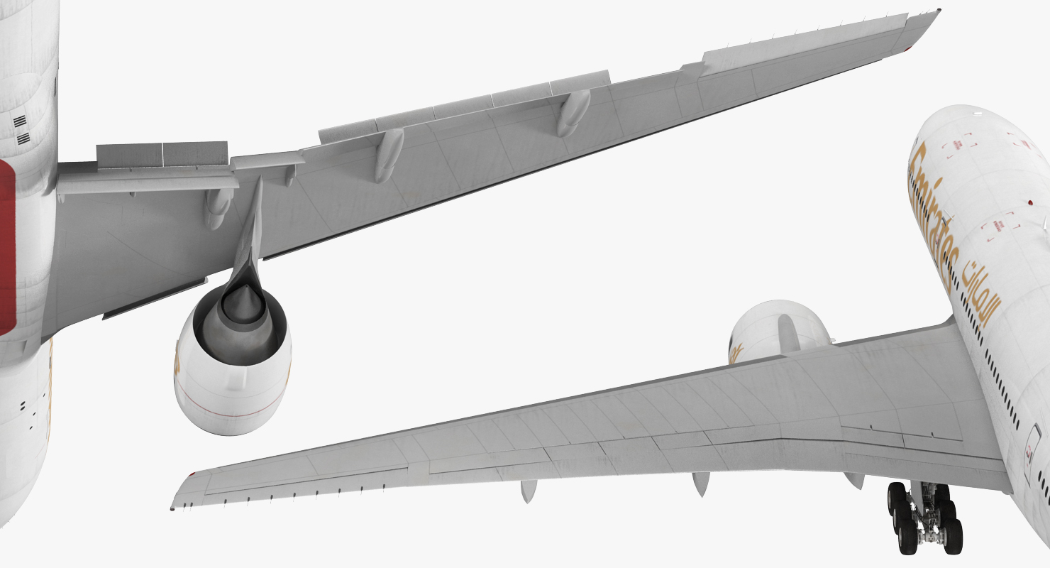 Boeing 777 200 Emirates Airlines Rigged 3D model