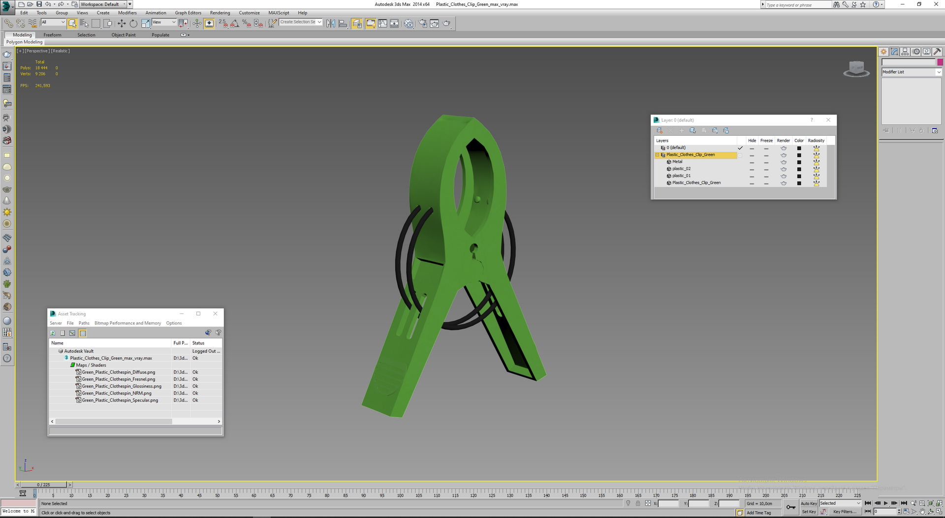 3D Plastic Clothes Clip Green