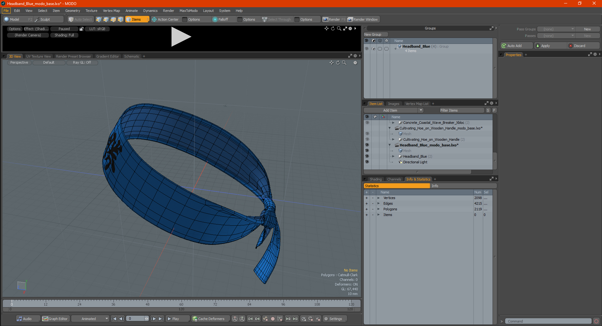 3D Headband Blue model