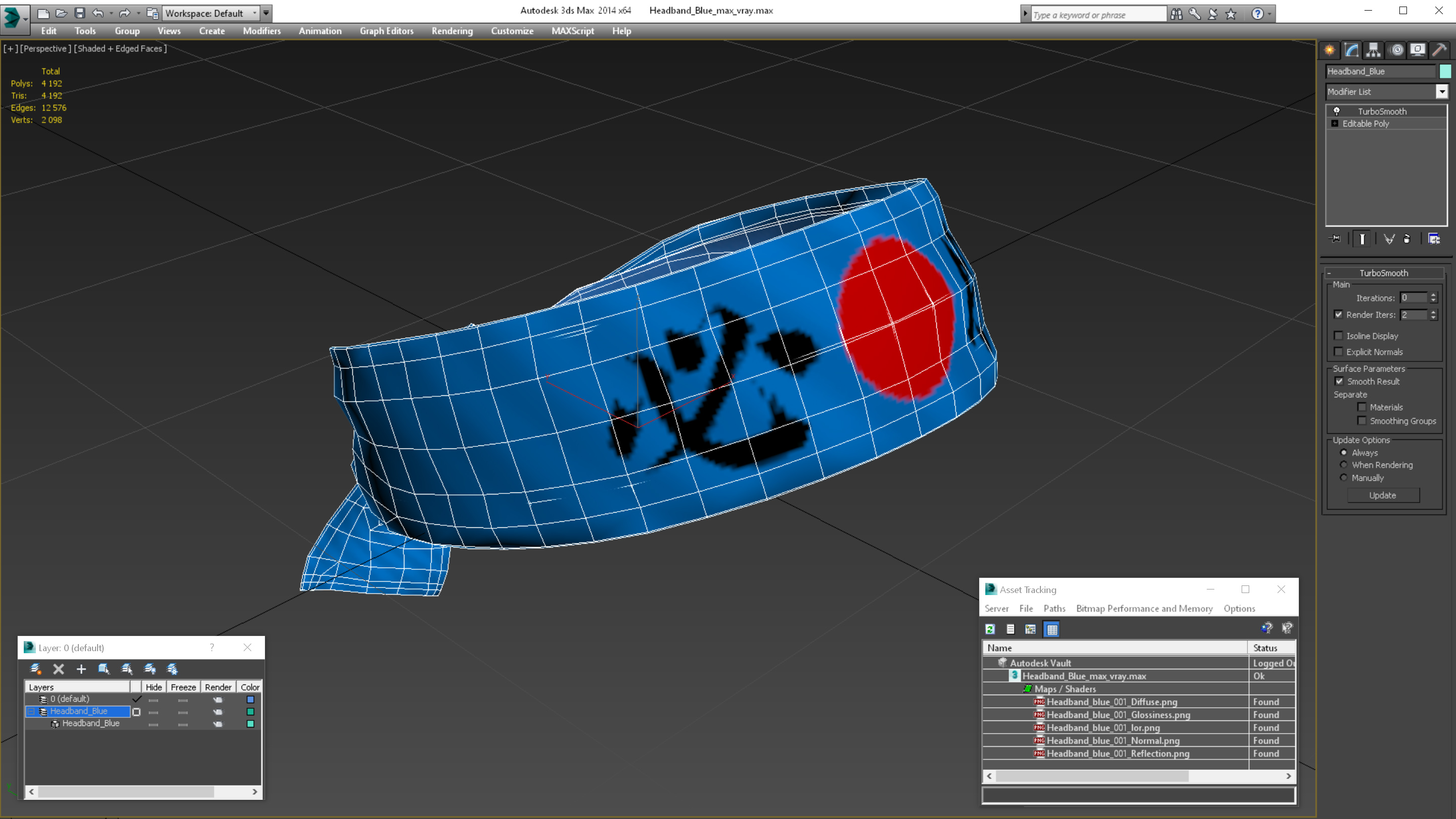 3D Headband Blue model