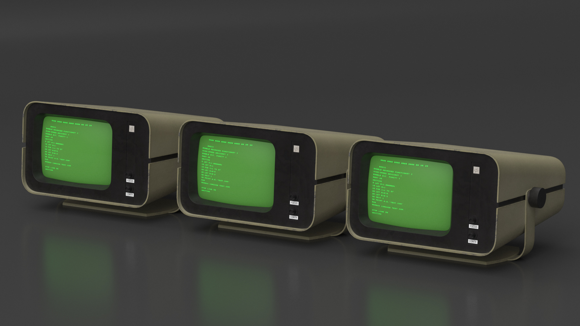 3D model Vintage DVK-2 Computer Monitor